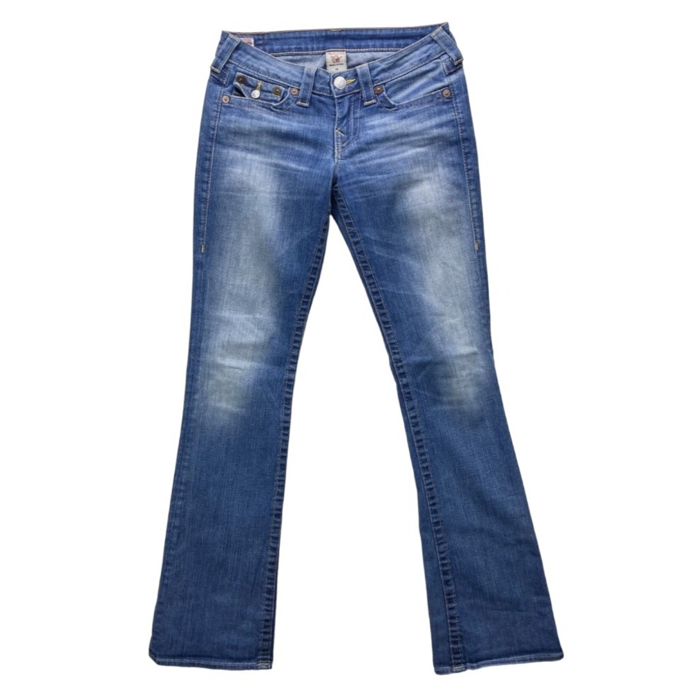TRUE RELIGION JEANS Low-Rise Tony Bootcut BOOT FIT FLAP POCKETS Medium Faded 30